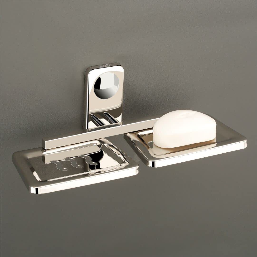 gloxy Self Adhesive Stainless Steel Soap Holder | Wall Mounted Bathroom Soap Cash Stainless Steel Toilet Paper Holder-picture-32