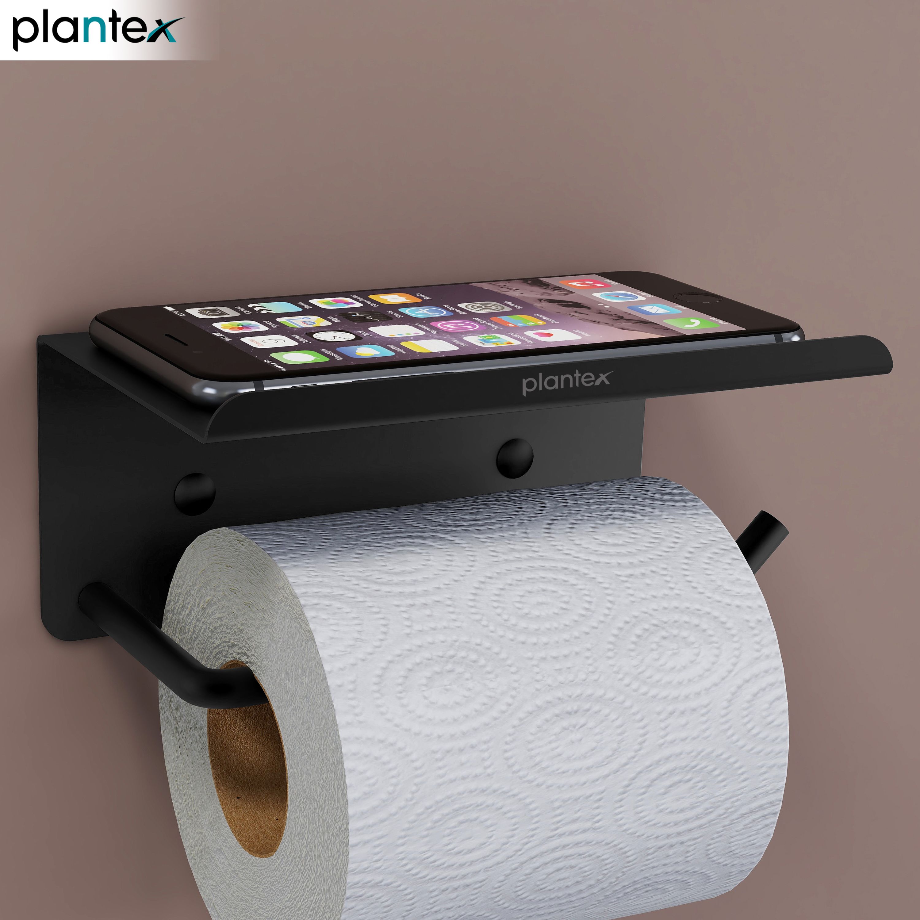 Toilet Paper Holder/Tissue Paper Roll Holder with Mobile Stand for Bathroom Stainless Steel Toilet Paper Holder