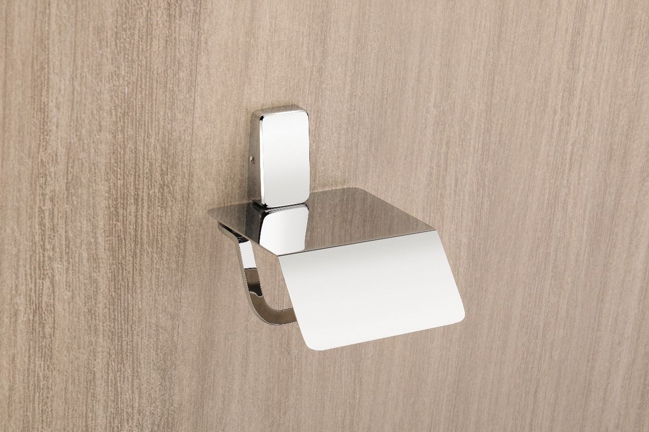 Modern Wall Mounted Toilet Paper Holder with Flap (Fortte Silver) Stainless Steel Toilet Paper Holder-image-16