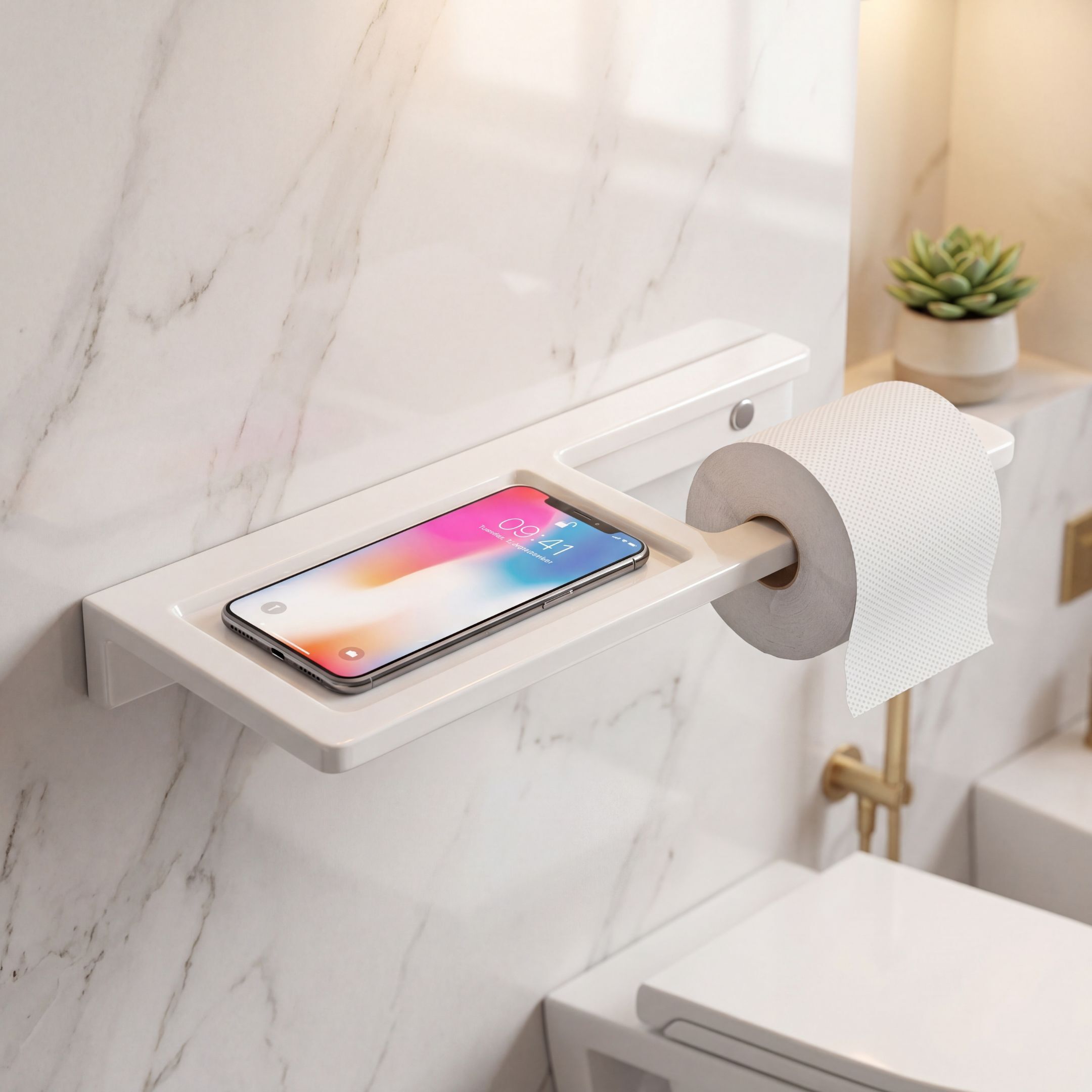 Rust & Fade Proof Tissue Paper Roll Holder With Mobile Stand, Lifetime Warranty, Ceramic Toilet Paper Holder-image-35