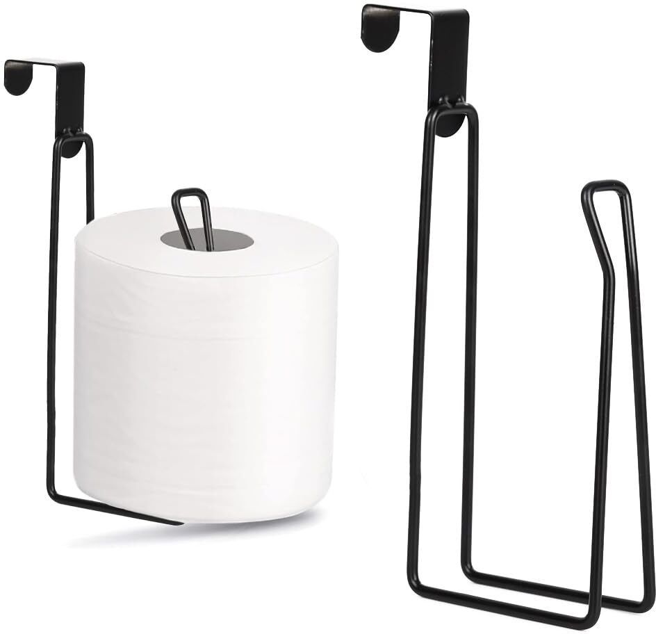 maycreate Utility Hook Paper Roll Holder Rack Metal No Drill Cabinet Door Hanger Stainless Steel Toilet Paper Holder-picture-9