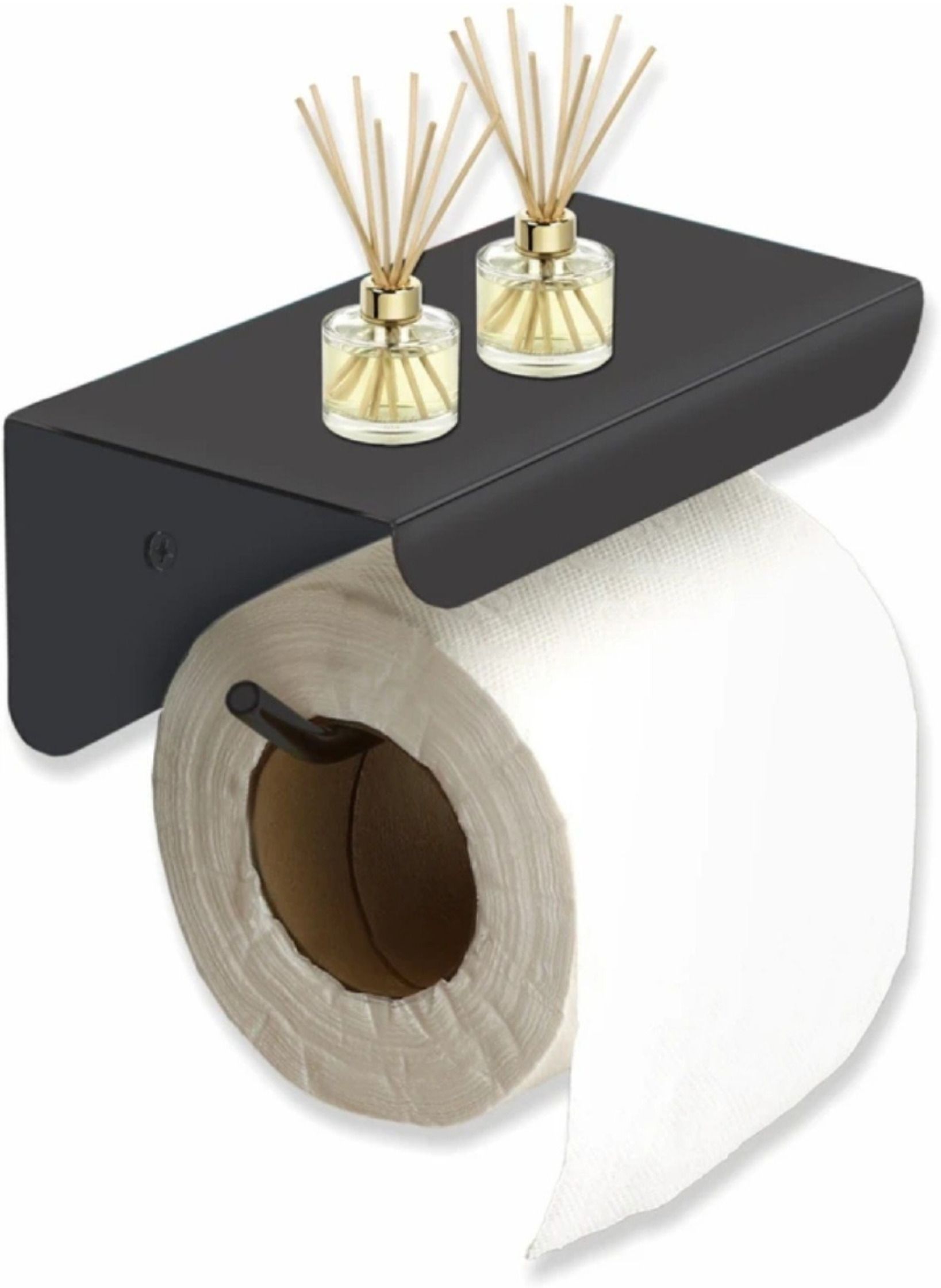 balaaji enterprise Modern Black Toilet Paper Holder With Mobile Phone Storage Shelf Iron Toilet Paper Holder-picture-22