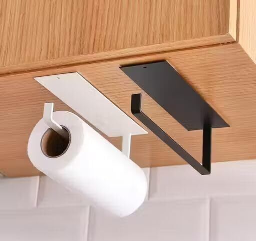 Metal Black Tissue Roll Paper Holder/Paper Towel Holder for Home Iron Toilet Paper Holder-image-37