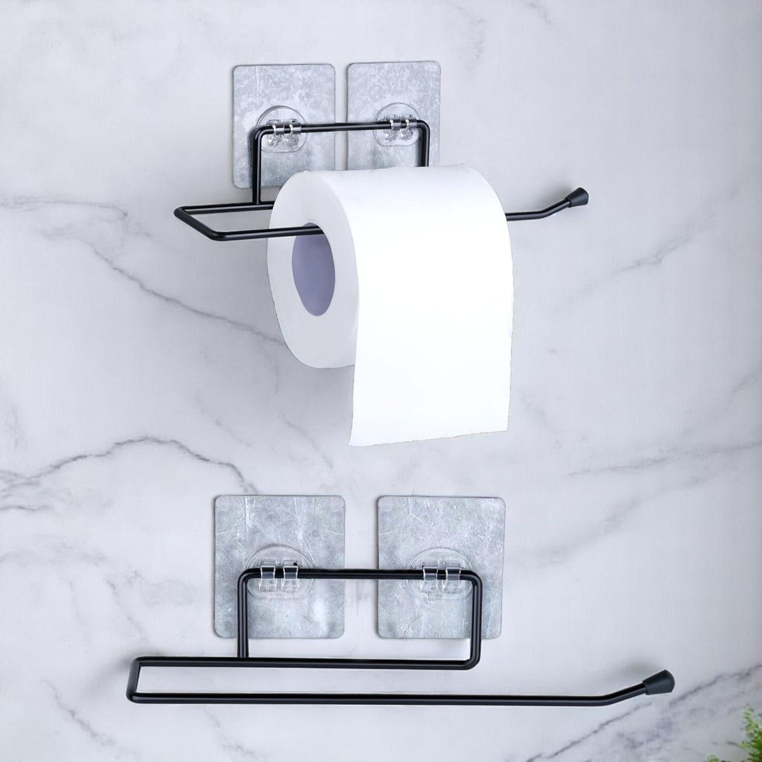 go hooked Toilet Paper Holder | Self Adhesive Tissue Roll Holder for Kitchen Bathroom Steel Toilet Paper Holder-picture-25
