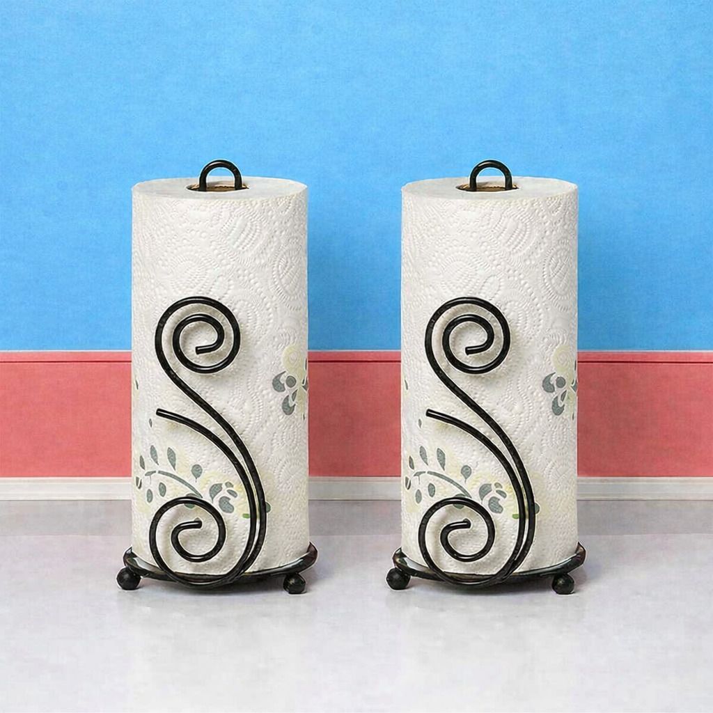 Tissue Roll Holder Stand for Kitchen & Dining Table Iron Toilet Paper Holder Iron Toilet Paper Holder-image-19