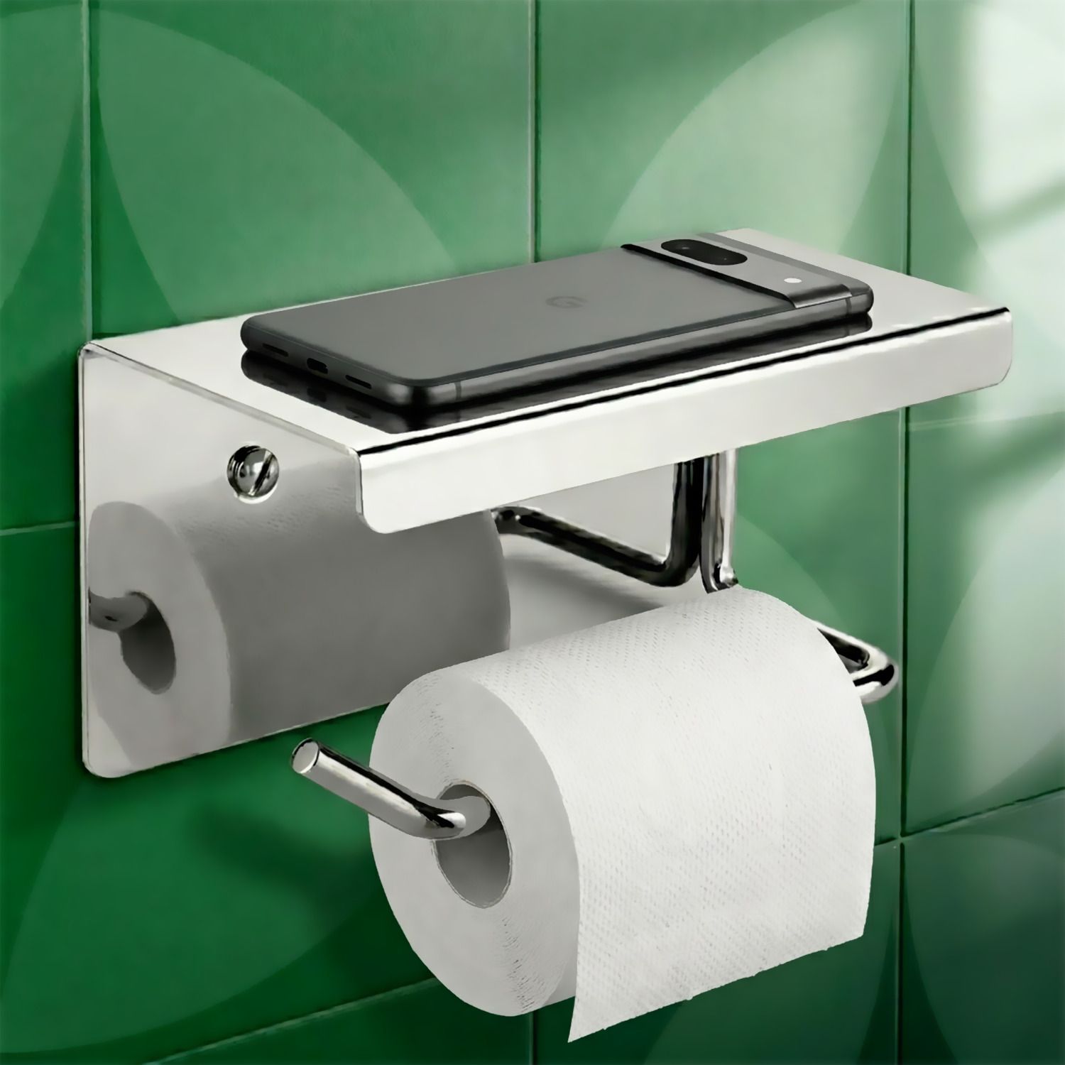 glostella Stainless Steel Toilet Paper Holder with Mobile Stand For Bathroom Stainless Steel Toilet Paper Holder-picture-4
