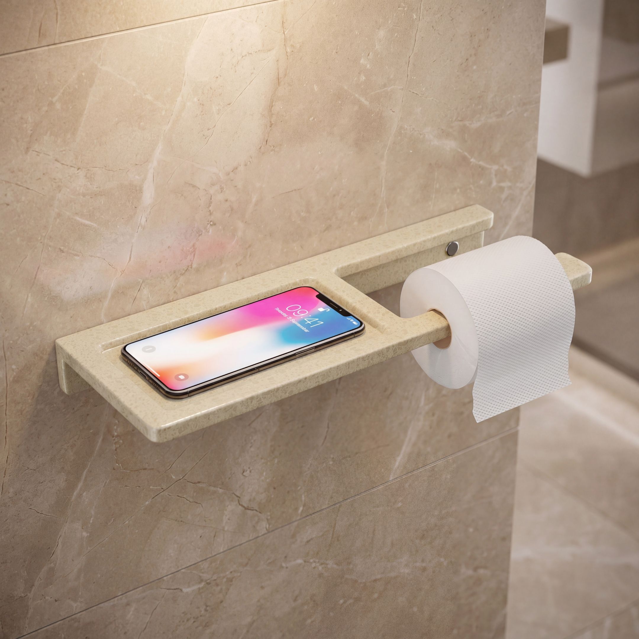 Rust & Fade Proof Tissue Paper Roll Holder With Mobile Stand, Lifetime Warranty, Ceramic Toilet Paper Holder-image-34