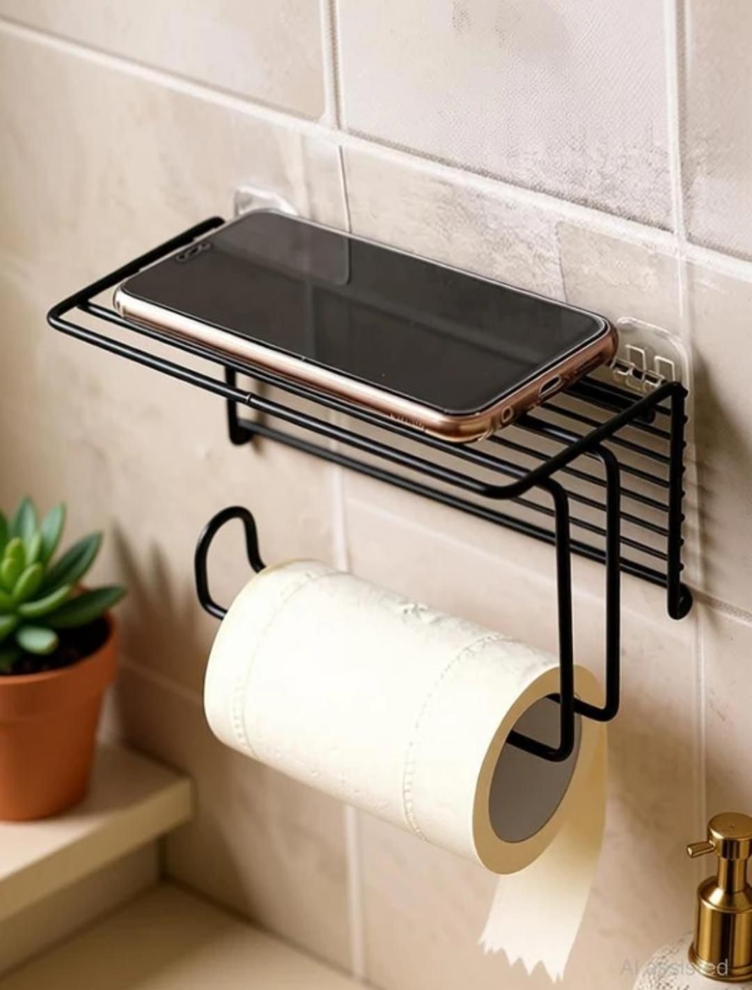 Premium Tissue Roll Holder Classic Toilet Paper Holder Towel Holder Storage Rack Iron Toilet Paper Holder-image-14