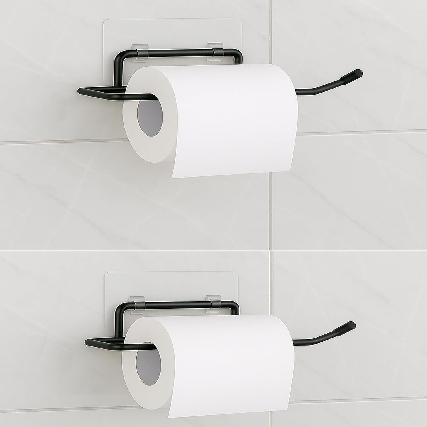 2pcs Self Adhesive Toilet Paper Holder GI Steel Tissue Roll Holder Stainless Steel Toilet Paper Holder-image-6