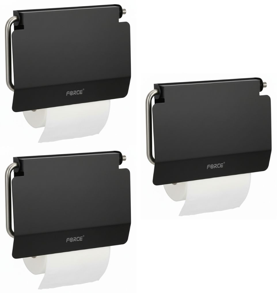 Toilet Paper Roll Holder for Bathroom, Tissue Paper Holder Pack Of 3(Black) Stainless Steel Toilet Paper Holder-image-31