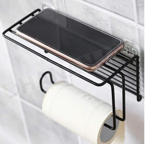 Toilet Paper Holder with Shelf Tissue Paper Roll Holder Iron Toilet Paper Holder Iron Toilet Paper Holder-image-47