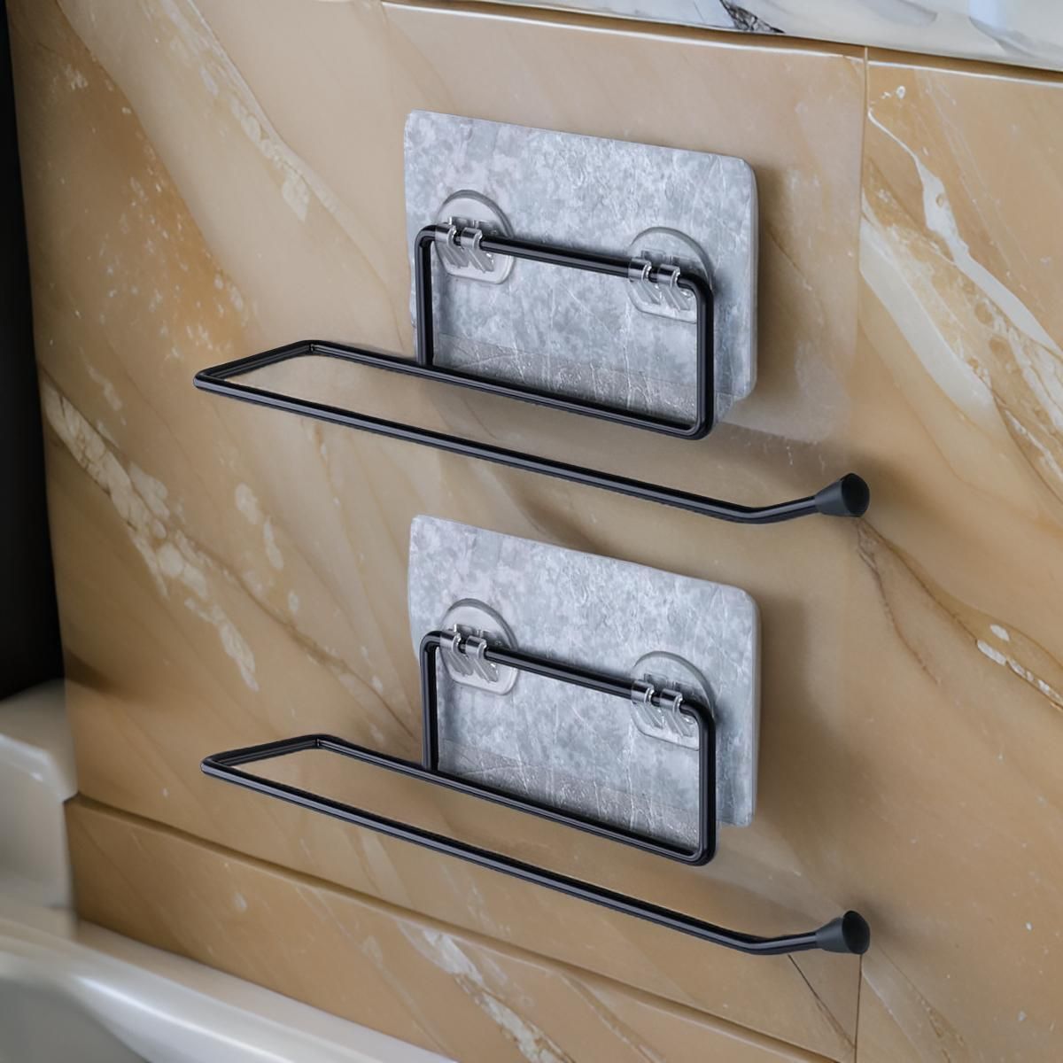 Self Adhesive Toilet Paper Stand/Tissue roll Hanger for Bathroom Iron Toilet Paper Holder-image-34