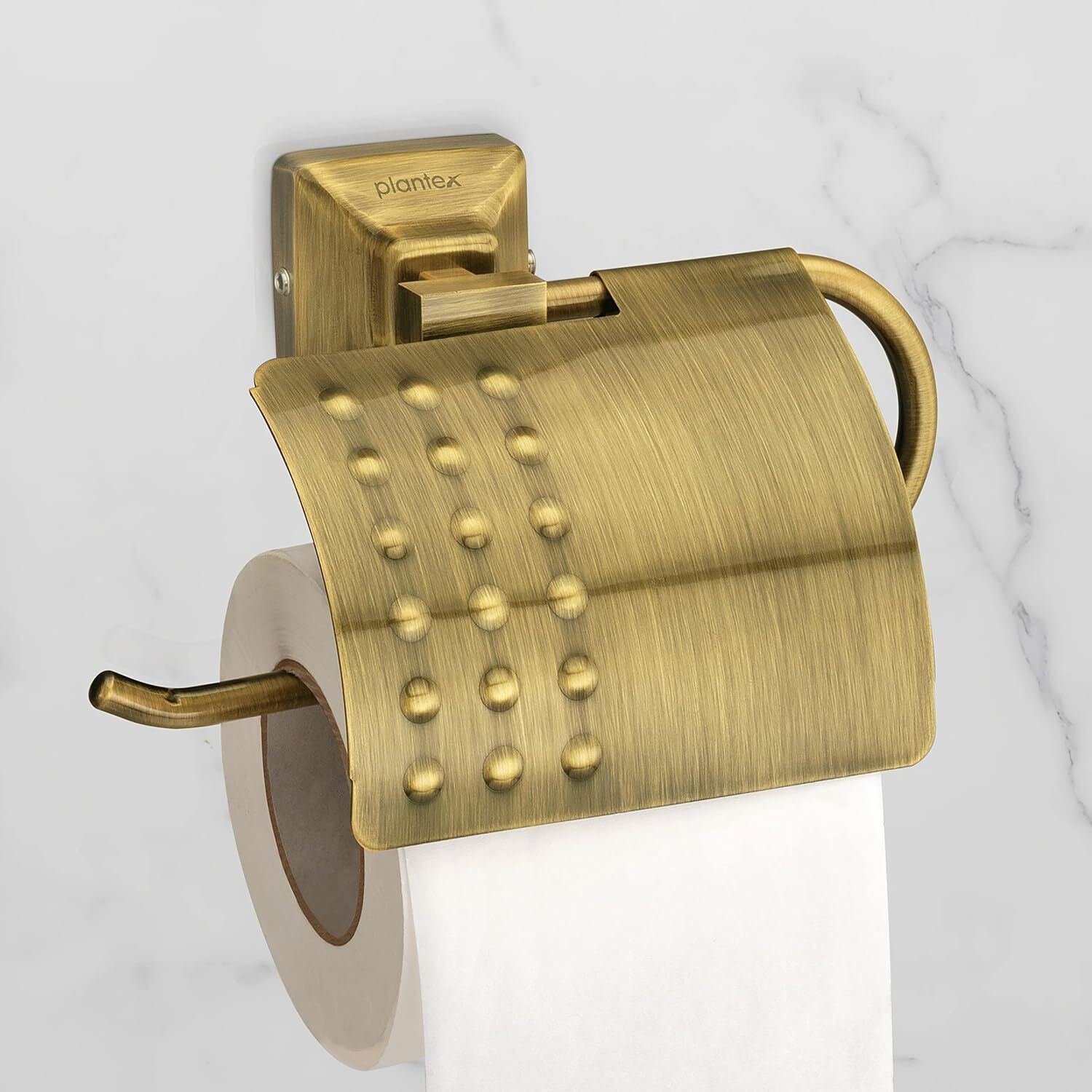 Squaro 304 Grade Toilet Paper Roll Holder in Bathroom/Kitchen (Brass Antique) Stainless Steel Toilet Paper Holder-image-14