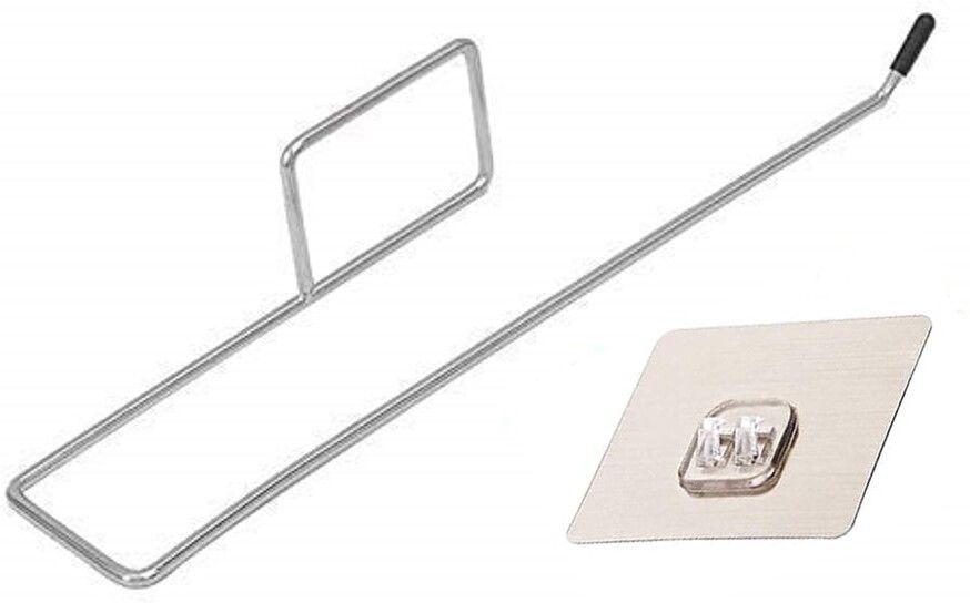 Drill Free Self-Adhesive Tissue Paper Roll Holder Kitchen Towel Holder Steel Toilet Paper Holder