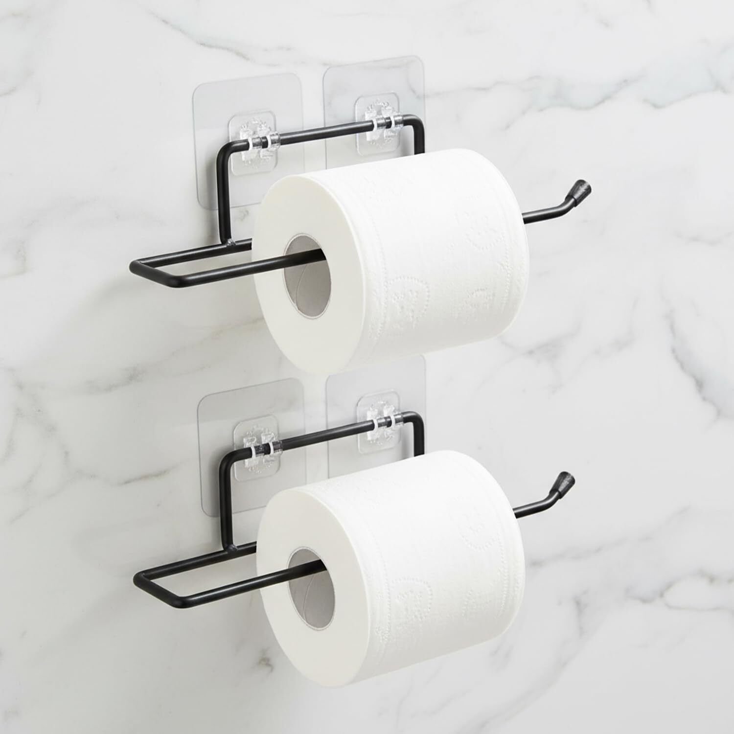 Self Adhesive GI Steel Toilet Paper Stand/Tissue Roll Hanger for Bathroom/Nepkin BLACK Towel Holder-image-21