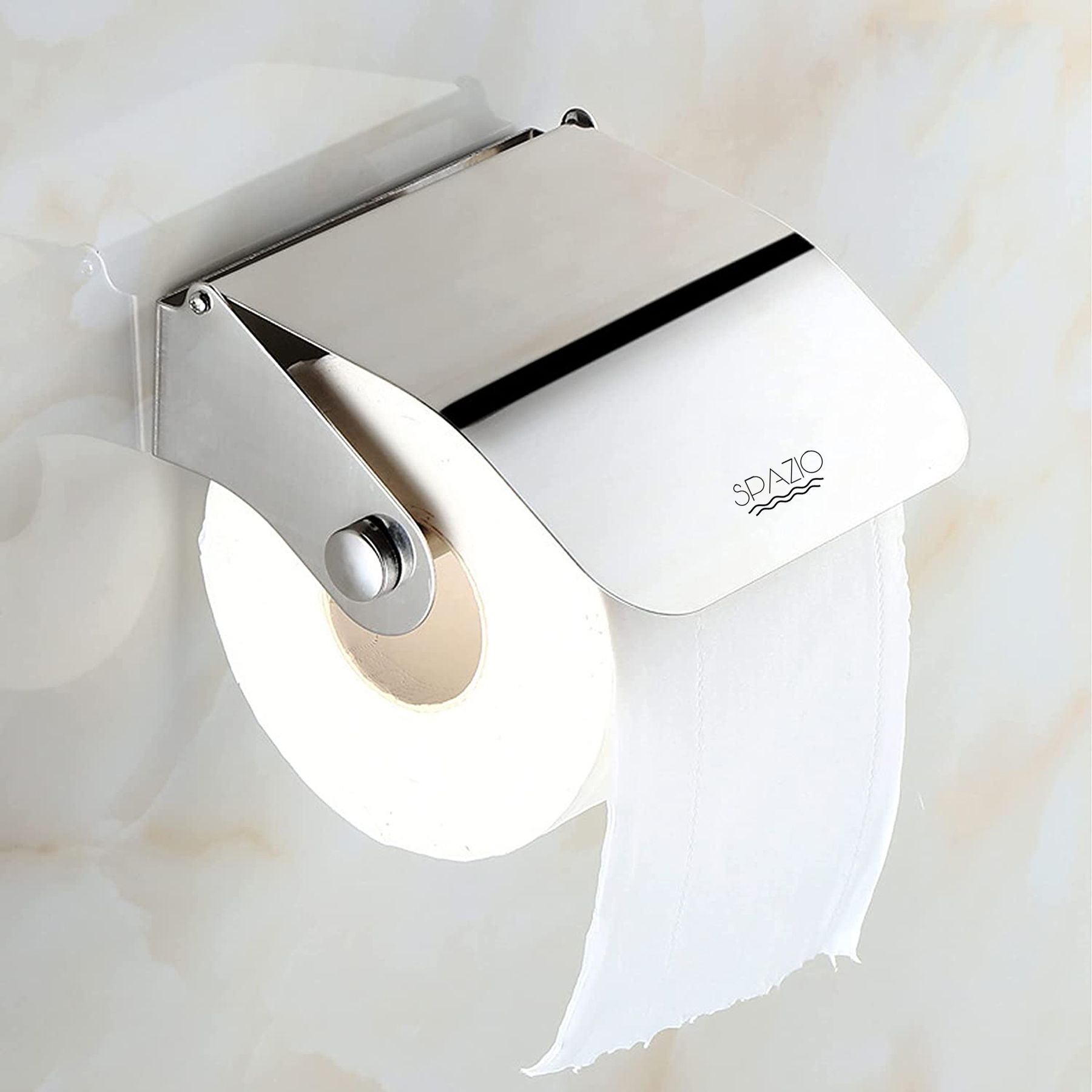 spazio JOY Toilet Paper Holder / Tissue Dispenser For Bathroom (Chrome) - Pack Of 1 Stainless Steel Toilet Paper Holder-picture-28