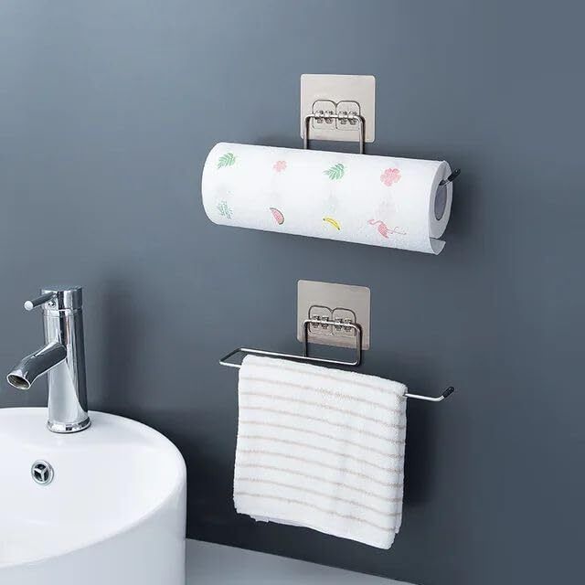 Pack of 2 - Wall Mounted Tissue Paper/Napkin Holder Stainless Steel Toilet Paper Holder