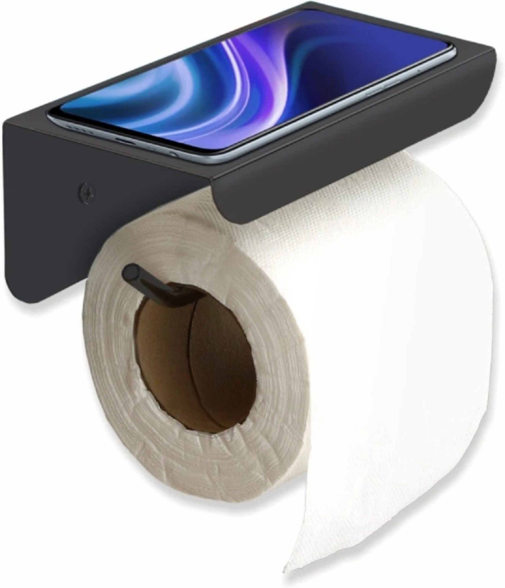 balaaji enterprise Wall Mounted Matte Black Toilet Roll Holder For Bathroom Storage Iron Toilet Paper Holder-picture-21