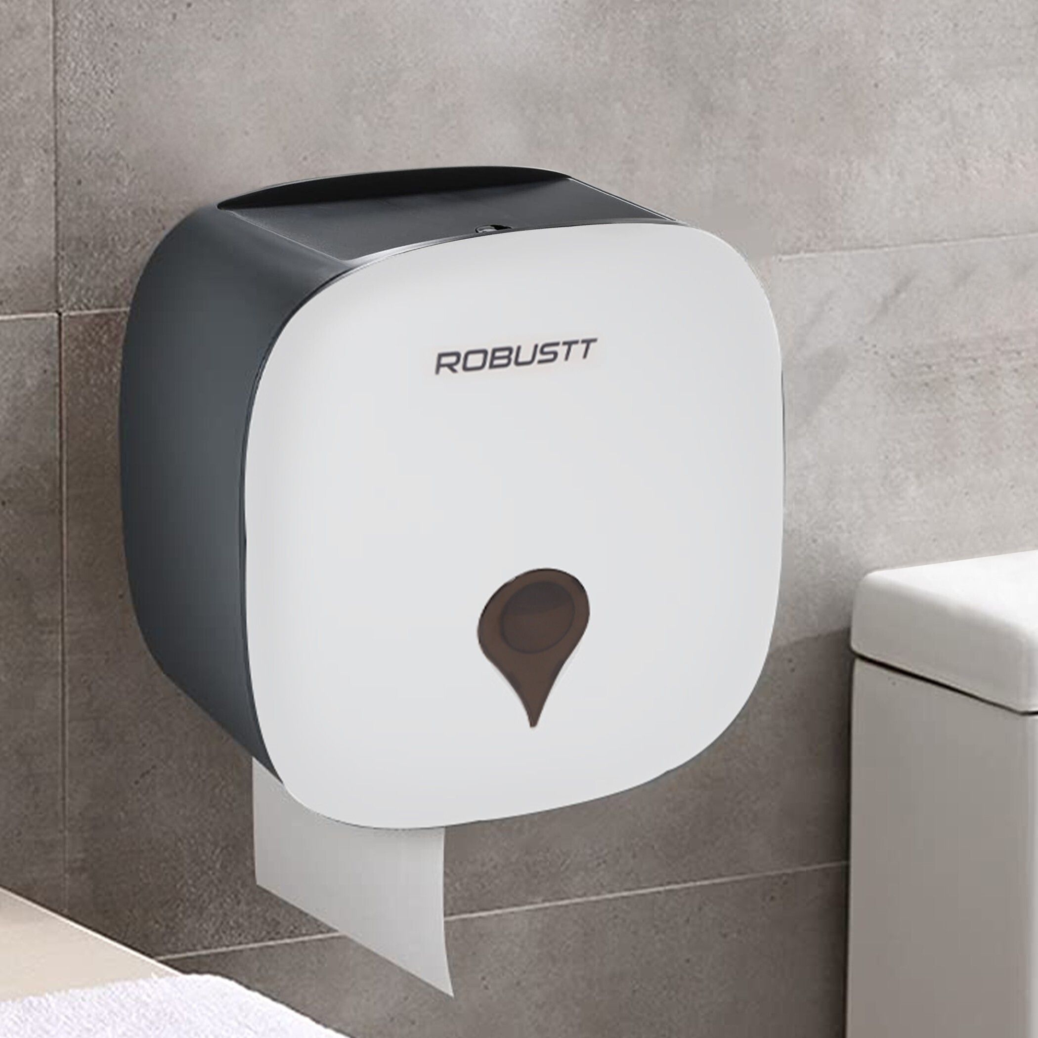 spotview Jumbo Roll Paper Dispenser Roll Towel Dispenser - White (Pack of 1) Plastic Toilet Paper Holder-picture-5