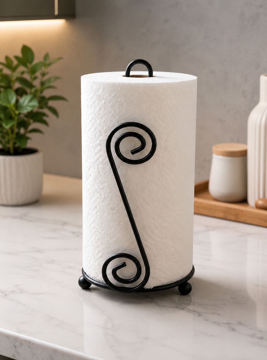 s rock handicraft Premium Iron Tissue Paper Holder for Countertop 1 Free Tissue Paper Roll Cast Iron Toilet Paper Holder-picture-26