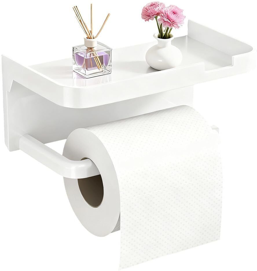 Self Adhesive Tissue Holder for Bathroom Toilet Papers Stand Plastic Toilet Paper Holder-image-4
