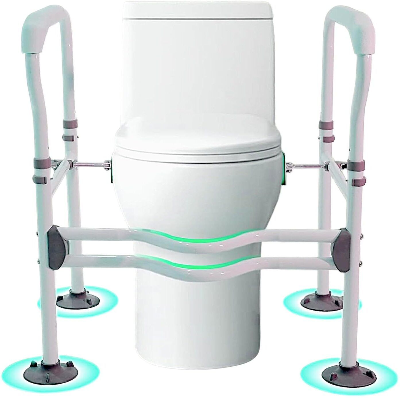 Toilet Safety Frame | Height & Width Adjustable | Fits All Commode Types Foldable, Stand Alone Safety Frames for Toilet