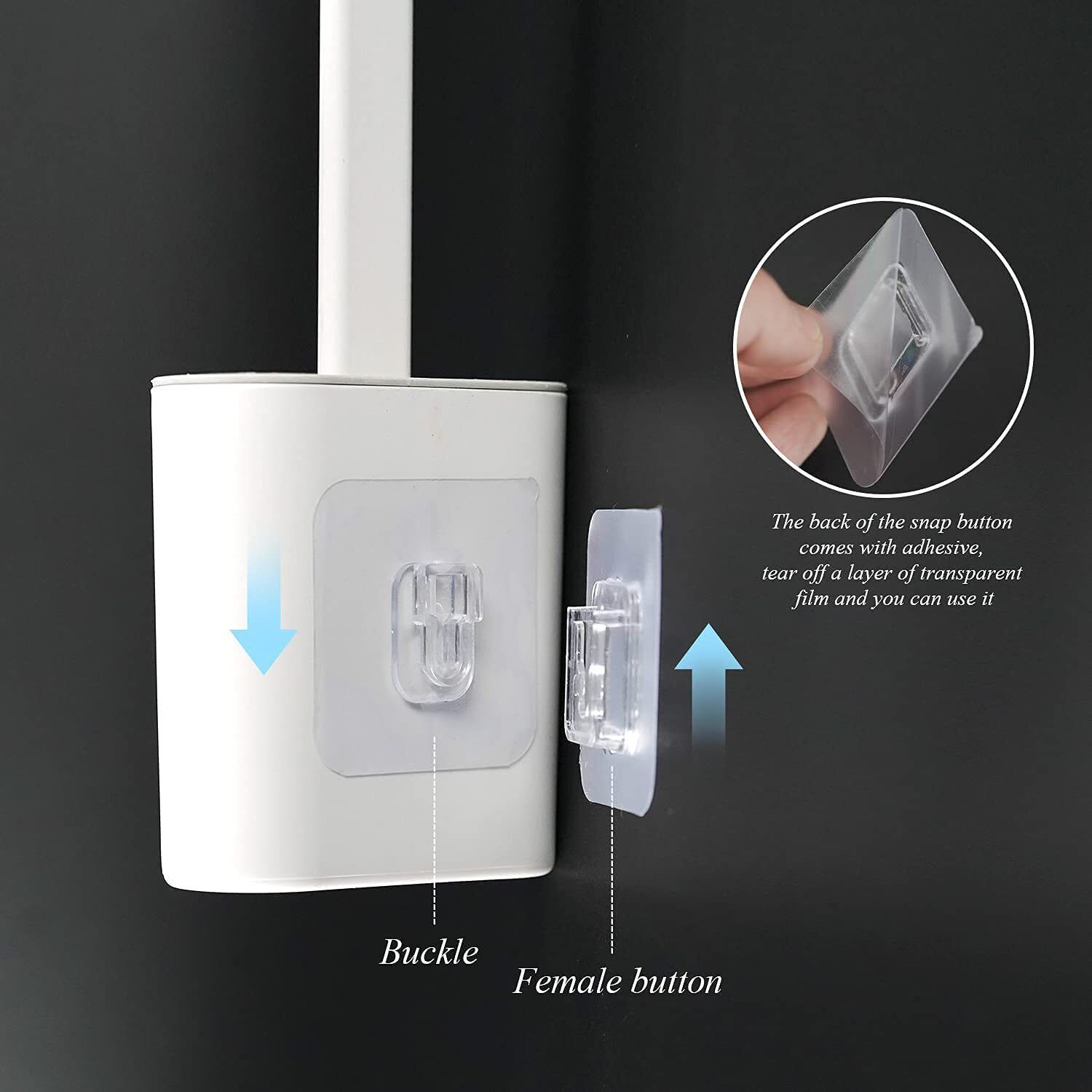 Toilet Brush with Holder Stand Alone Safety Frames for Toilet