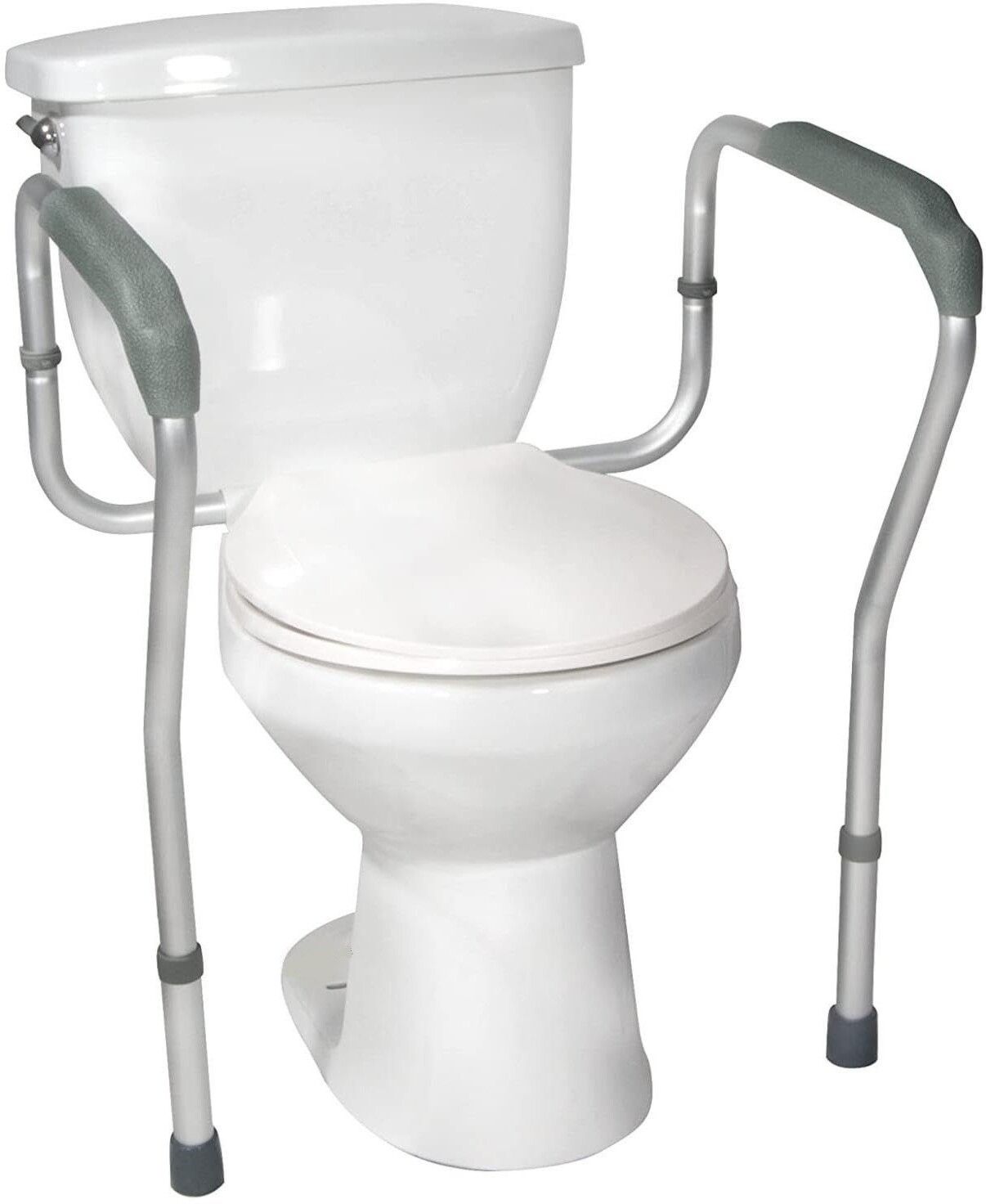 Toilet Safety Frame with Adjustable Handles – Aluminium Support Rail Foldable Safety Frames for Toilet