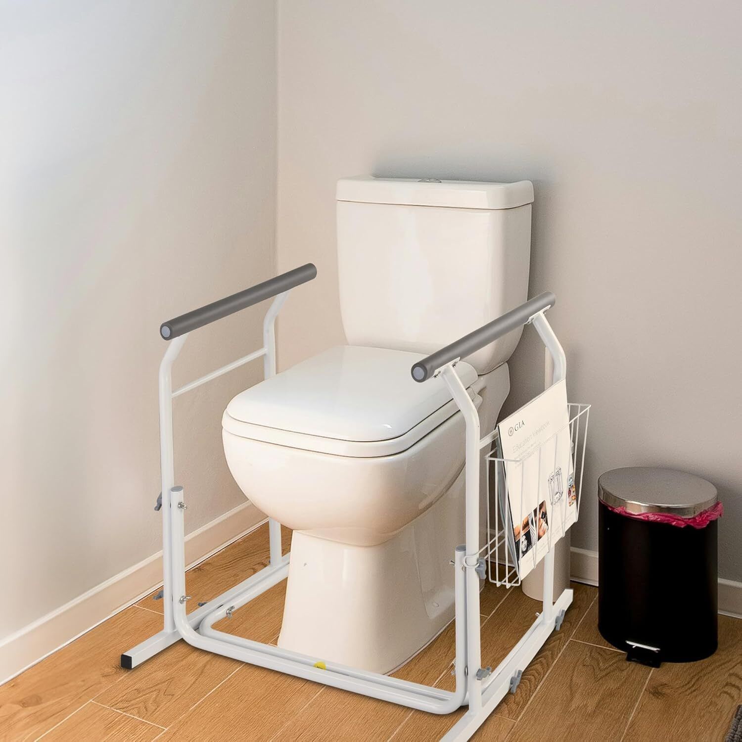 Heavy-Duty Toilet Safety Frame with Non-Slip Handles for Seniors & Disabled Stand Alone Safety Frames for Toilet