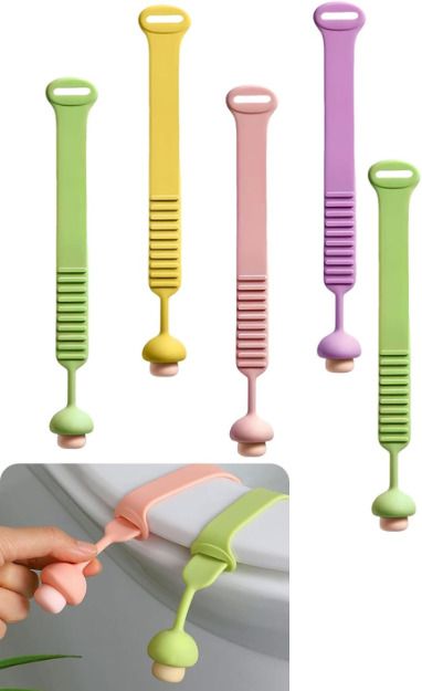 Silicone Toilet Seat Lifter Handle Hygienic Bathroom Cover Lifting Clip Clamp Fit Toilet Seat Lid Lock