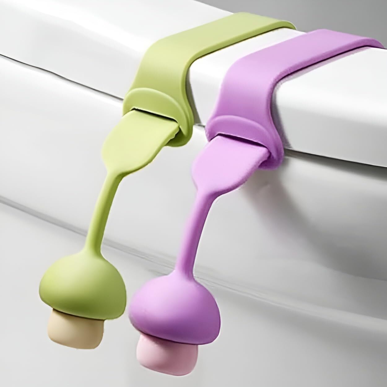 Silicone Toilet Seat Lifter Self-Adhesive Hygienic Cover for Lifting & Lowering Clamp Fit Toilet Seat Lid Lock