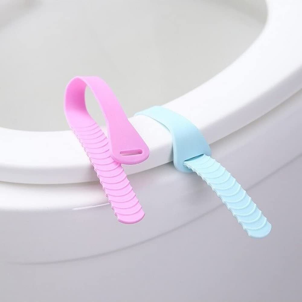 Toilet Seat Lifting Handle, Foldable Toilet Cover Seat Lid Lifter Handle Bathroom Accessories, Self-Adhesive Toilet Seat Lifter Lid Handle (Pack of 2Pcs, Color :Pink) Custom Fit Toilet Seat Lid Lock