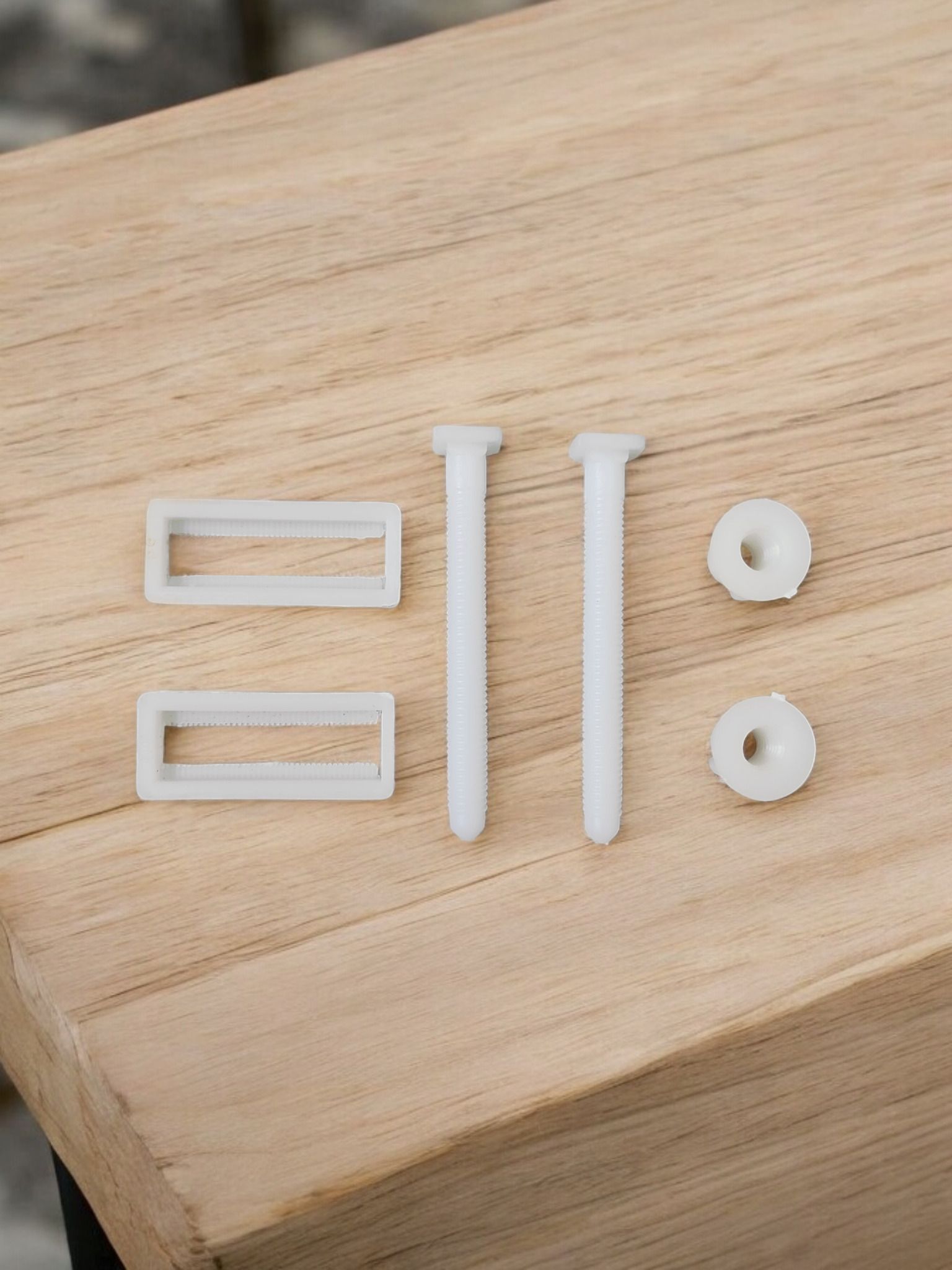 Pvc Screw Hinges Set for Wall Hung (48 mm x 23 mm) and Custom Fit Toilet Seat Lid Lock