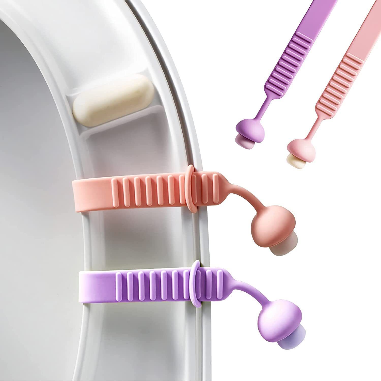 Silicone Toilet Seat Cover Lifter Self-Adhesive Bathroom Accessories(Multicolor) Clamp Fit Toilet Seat Lid Lock-image-24