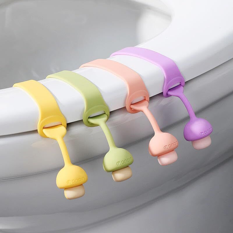 maqoiw Silicone Toilet Lid Lifter Handle, Avoid Touch Mushroom Seat Cover Opener Custom Fit Toilet Seat Lid Lock-picture-1