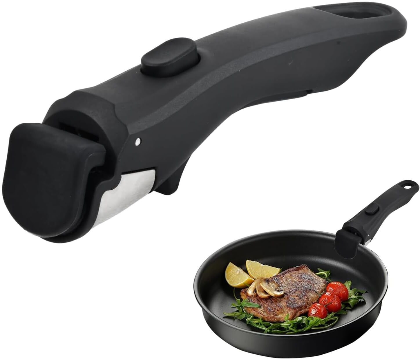 oniswell Universal Cookware Handle Detachable Pan Handle Clip, Heat Resistant Anti-Slip Handle for Pots & Pans 19 cm Utility Tongs-picture-10