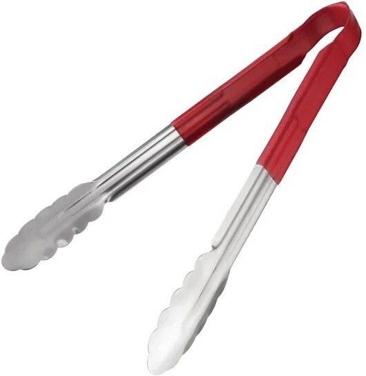 steelish TGR04 Stainless Steel Tong Vinyl Coated Handle for BBQ Cooking Serving Grilling Tong 24 cm Utility Tongs-picture-22