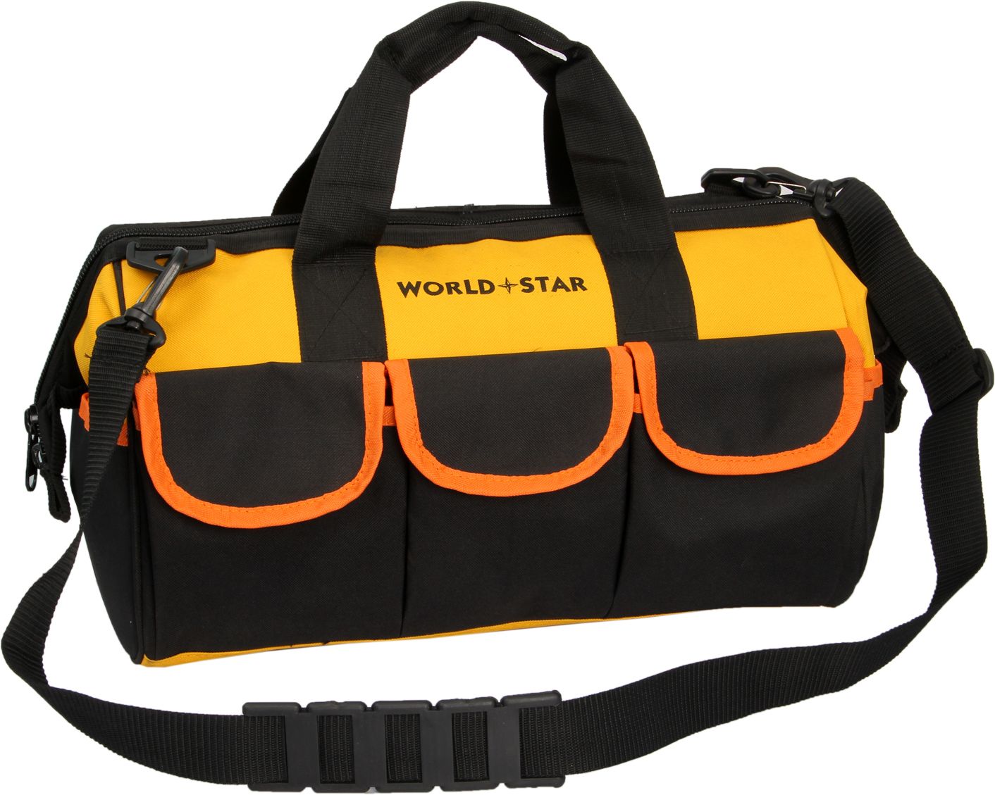 18 pocket 3 round flap yellow & black tool kit bag Polyester Tool Holster-image-42