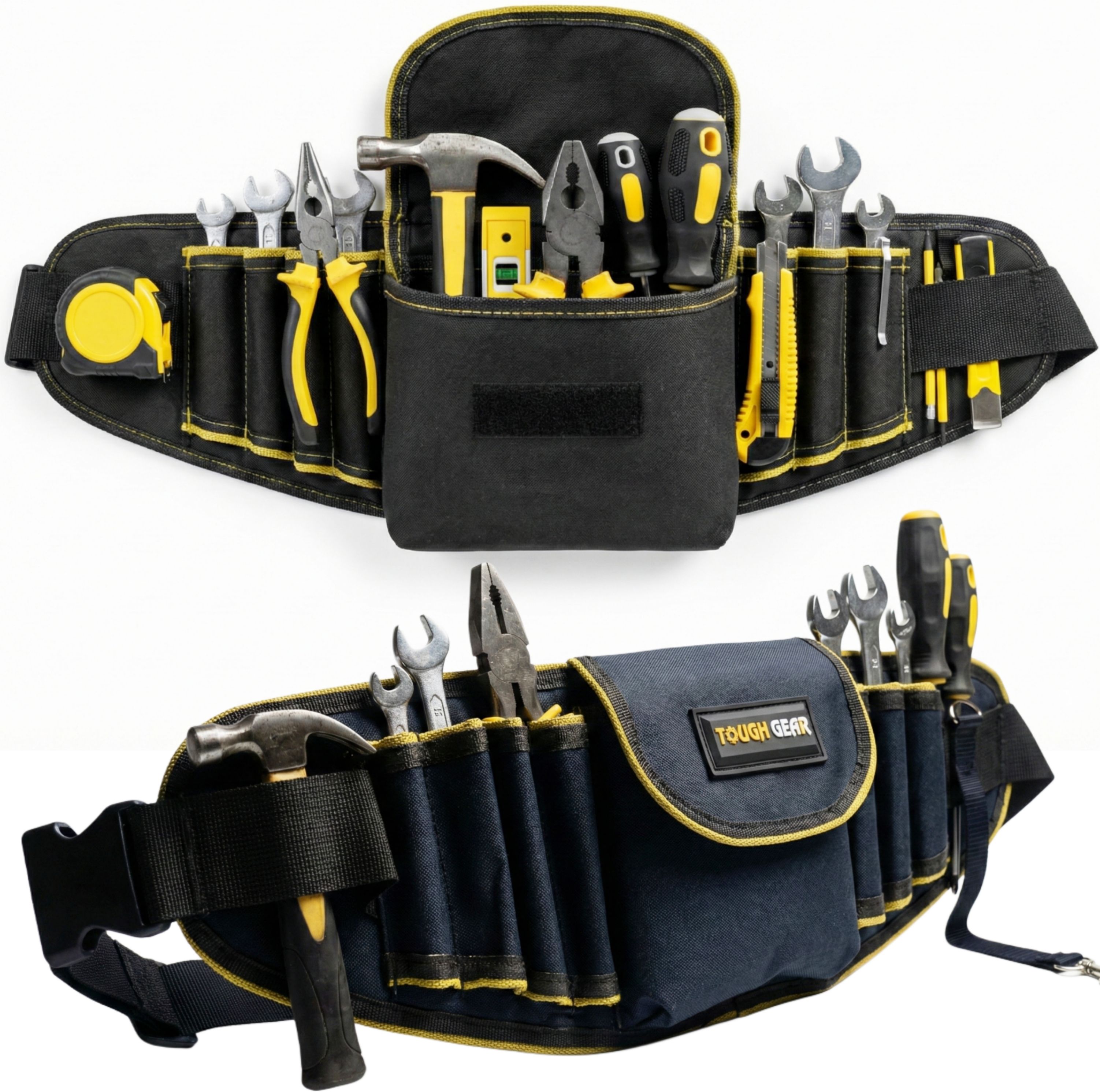 Waist_Bag_11 HENNY Durable Tool Belt Multi-Pkt Pouch with Adj Belt For Electric & Tech Work Tool Belt-image-17