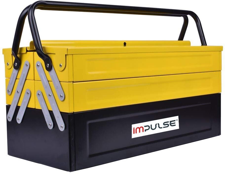 impulse High Grade Metal Tool Box for Tools/Tool Kit Box for Home and Garage/Tool Box Without Tools-5 Compartment(Yellow & Black) Powder Coated Tool Box-picture-10
