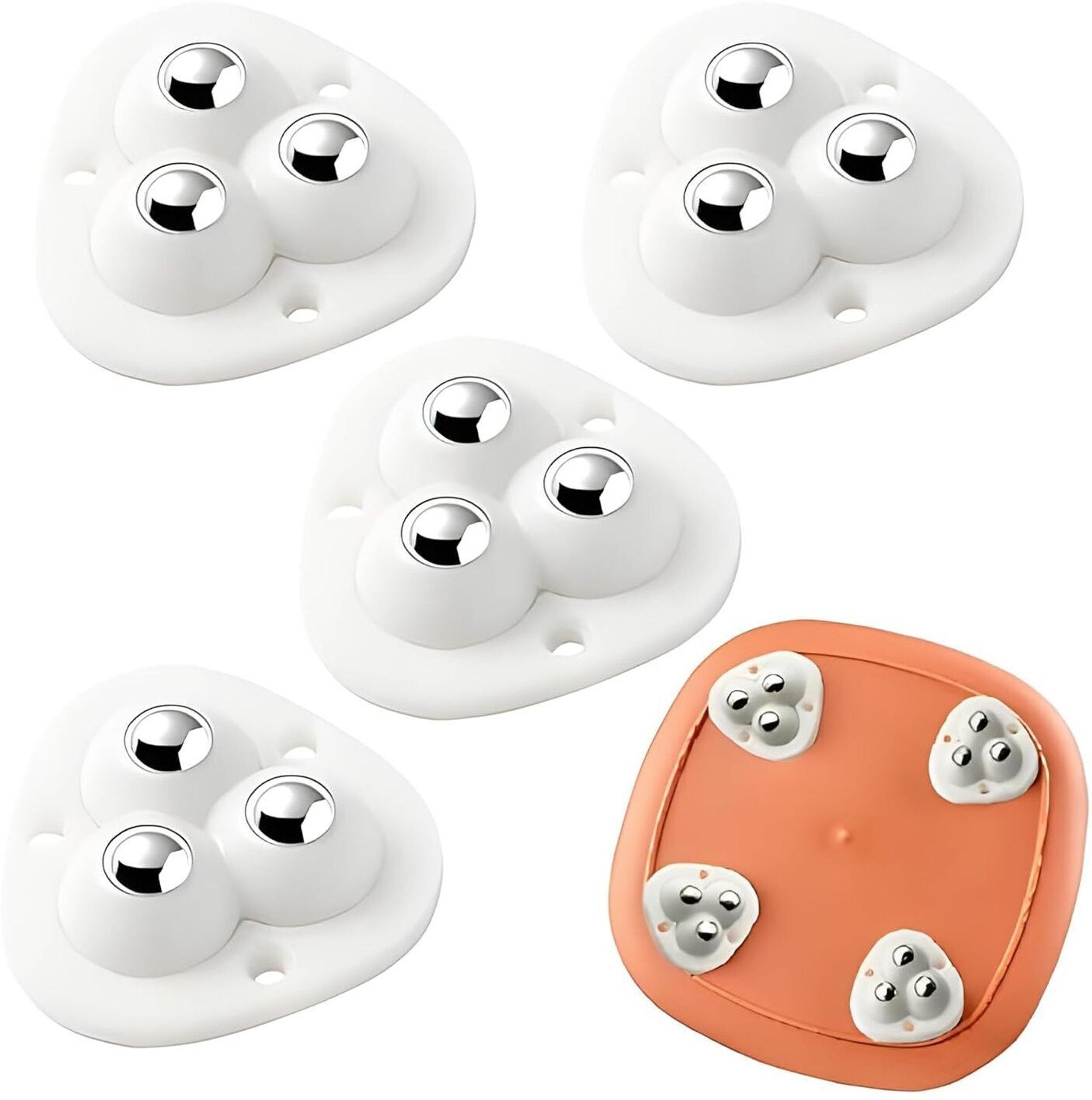 Triangle Caster Wheels 360° Mini Roller Ball Transfer Bearing , 4pcs Stainless Steel Full Extension Ball Bearing Rolling Cabinet-image-42