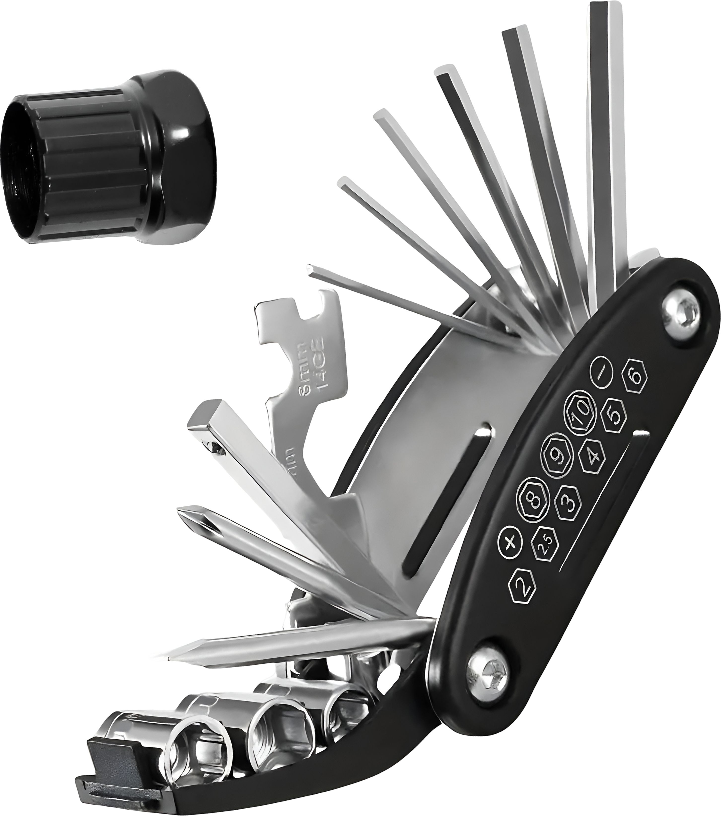 razaiq Cycle Repair Tool Kit 16 in 1 with Bicycle Freewheel Removal Tool, Allen Keys, Cycling Spoke Wrench, Multi-Function Bike Tool for Mountain, Road & Hybrid Cycles-picture-42