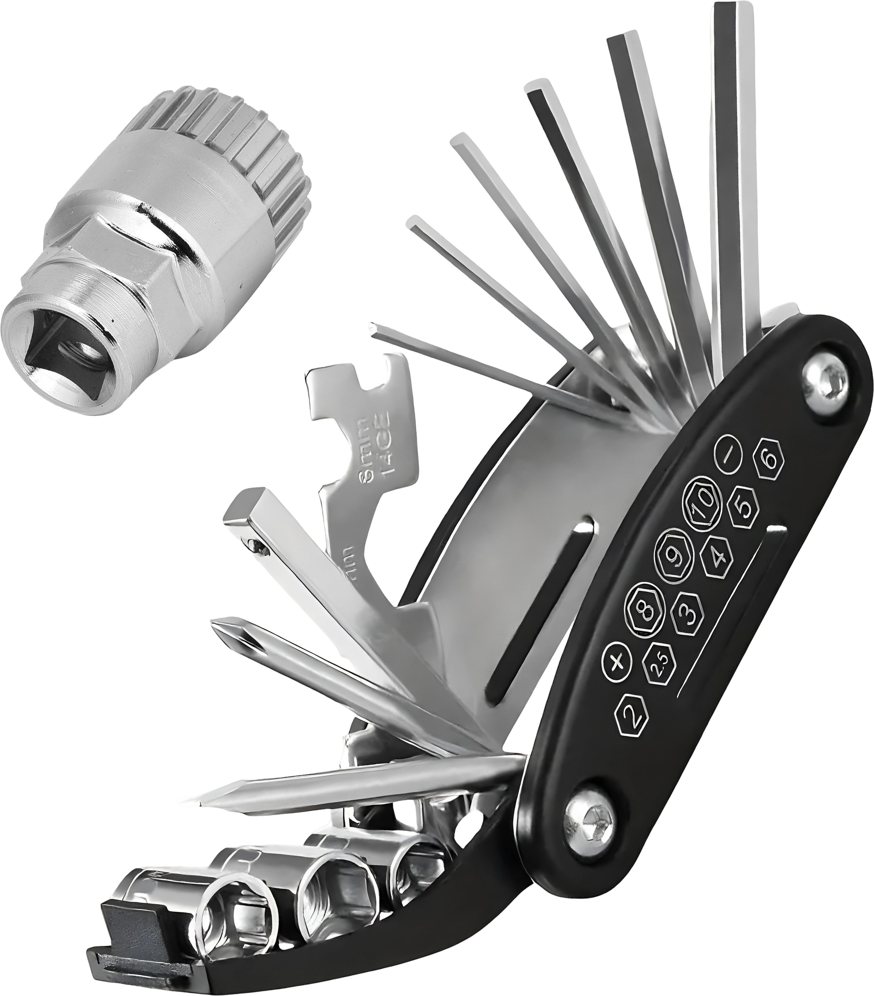 razaiq Multi-Function 16 in 1 Cycle Tool Kit with Bottom Bracket Removal Tool, Cycling Allen Keys, Spoke Wrench, Bicycle Repair Tool Set for MTB, Road Bike & All Cycle-picture-11