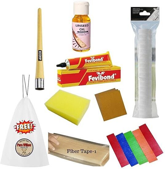 Cricket Bat Repair Kit with Hammer Oil Tape & Toe Guard Pack of 8 Cricket Bat Repair Kit-image-43