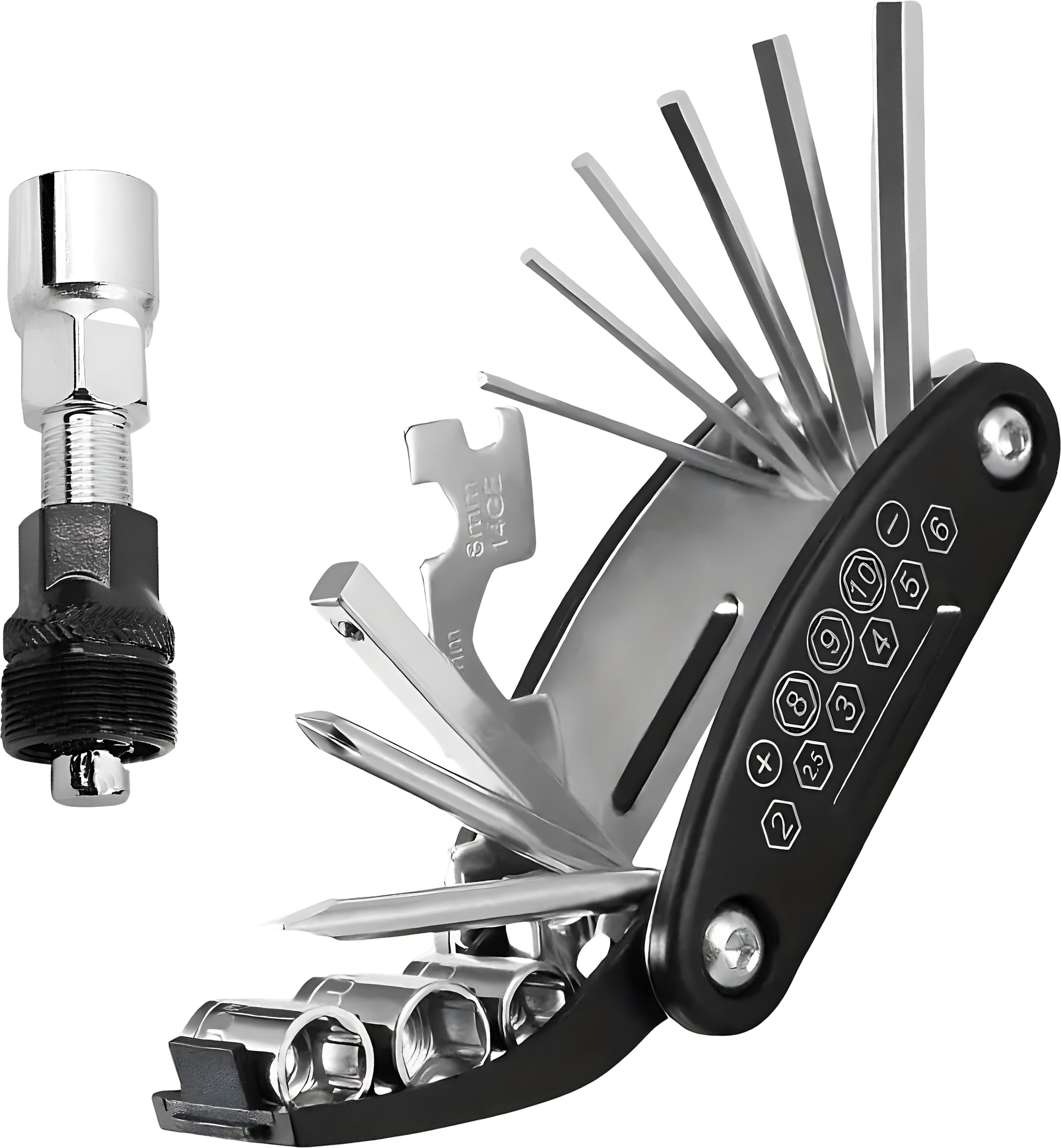 razaiq Cycle Repair Tool Kit 16 in 1 with Bicycle Crank Puller, Multi-Tool, Allen Keys, Cycling Spoke Wrench, Bottom Bracket Tool for MTB, Road Bike, Touring & Hybrid-picture-32