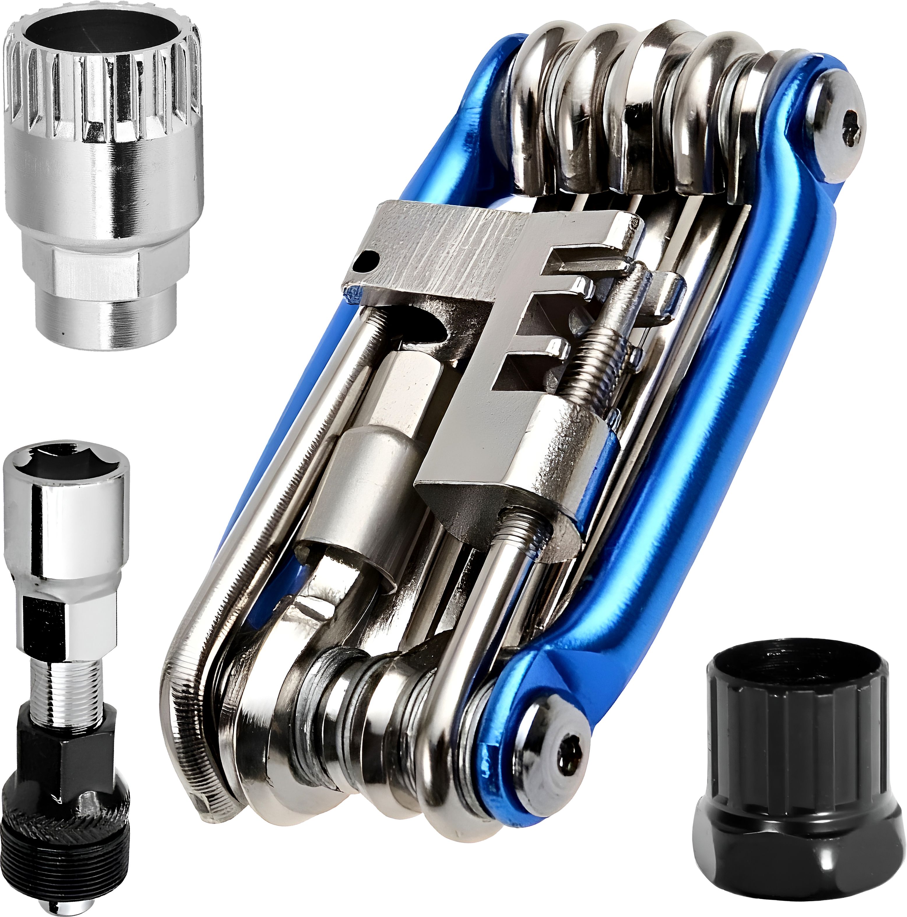 11 In 1 Carbon Steel Cycle Tool Kit with Freewheel Sprocket Remover, Bottom Cycling Bracket Removal Tool, Bicycle Crank Puller, Complete Bicycle Repair Tool Set-image-19