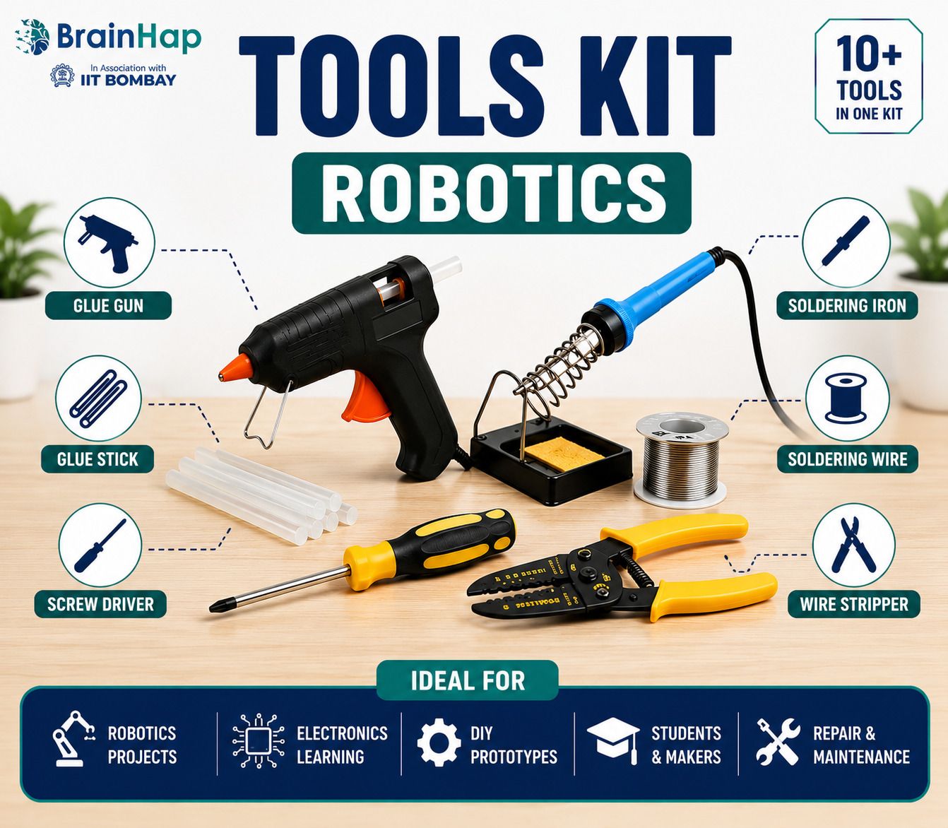 Robotics Tools Kit 10-in-1 | DIY Electronics & STEM Kit Cycling Robotic Tool Kit-image-44