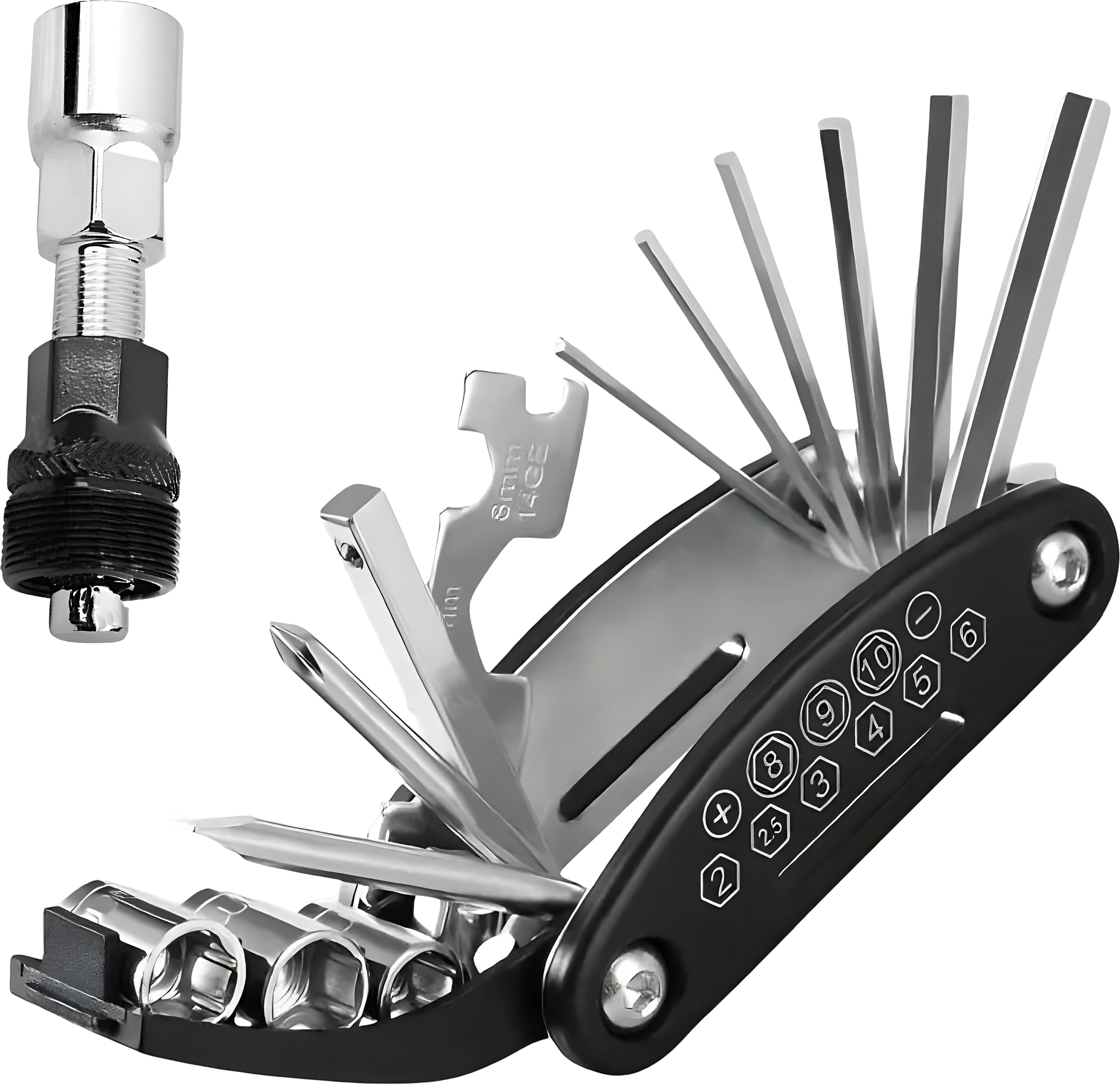 razaiq 16 in 1 Cycle Tool Kit with Bicycle Crank Puller, Multi-Purpose Bike Repair Cycling Tool Set, Allen Keys, Spoke Wrench, Bottom Bracket Tool for MTB, Road Bike, Hybrid-picture-47