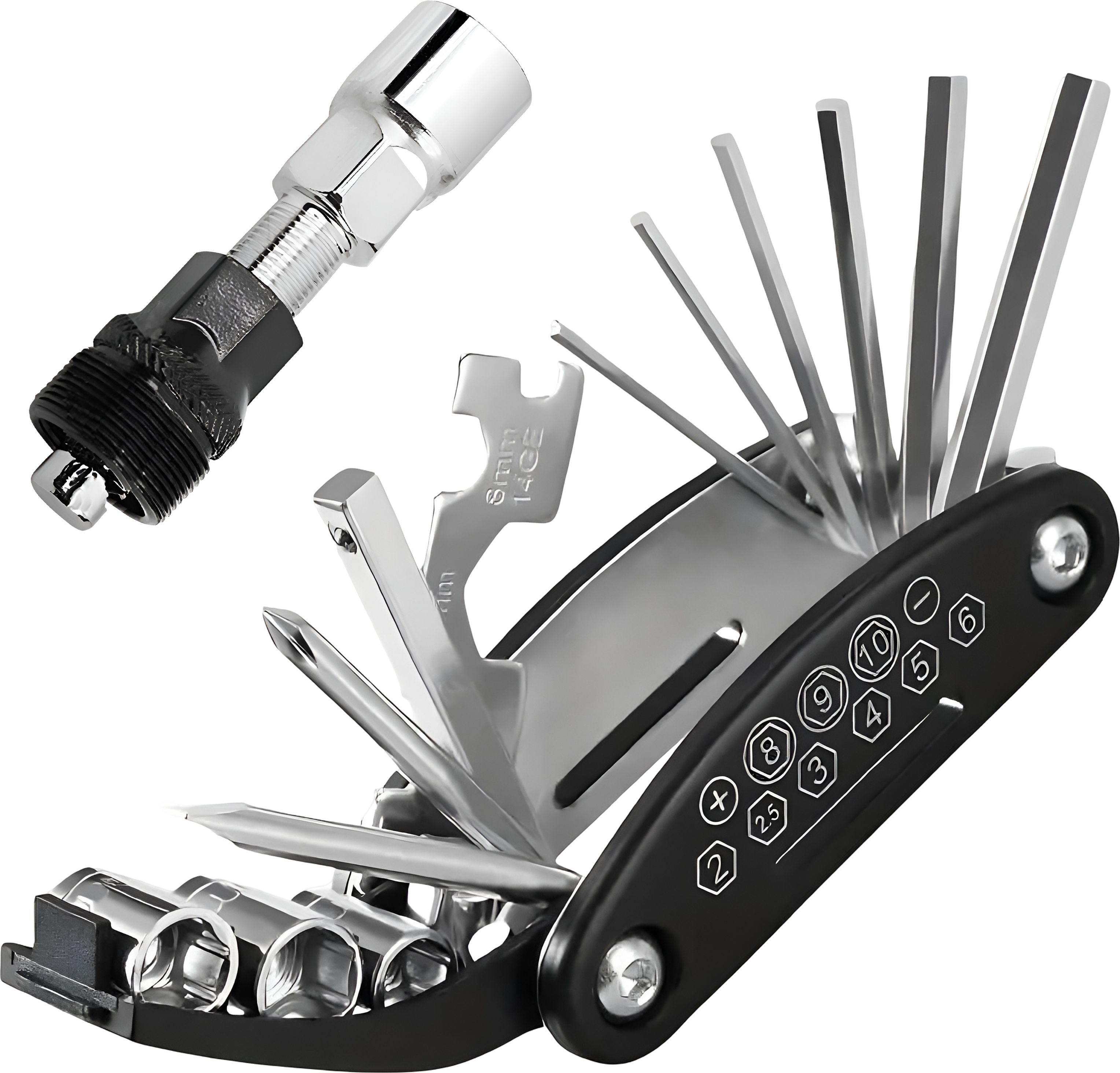 razaiq 16 in 1 Cycle Tool Kit with Bicycle Crank Puller, Allen Key Set, Spoke Wrench, Cycling Bottom Bracket Tool for MTB, Road Bike, Hybrid Cycle Repair, Maintenance & Home-picture-40