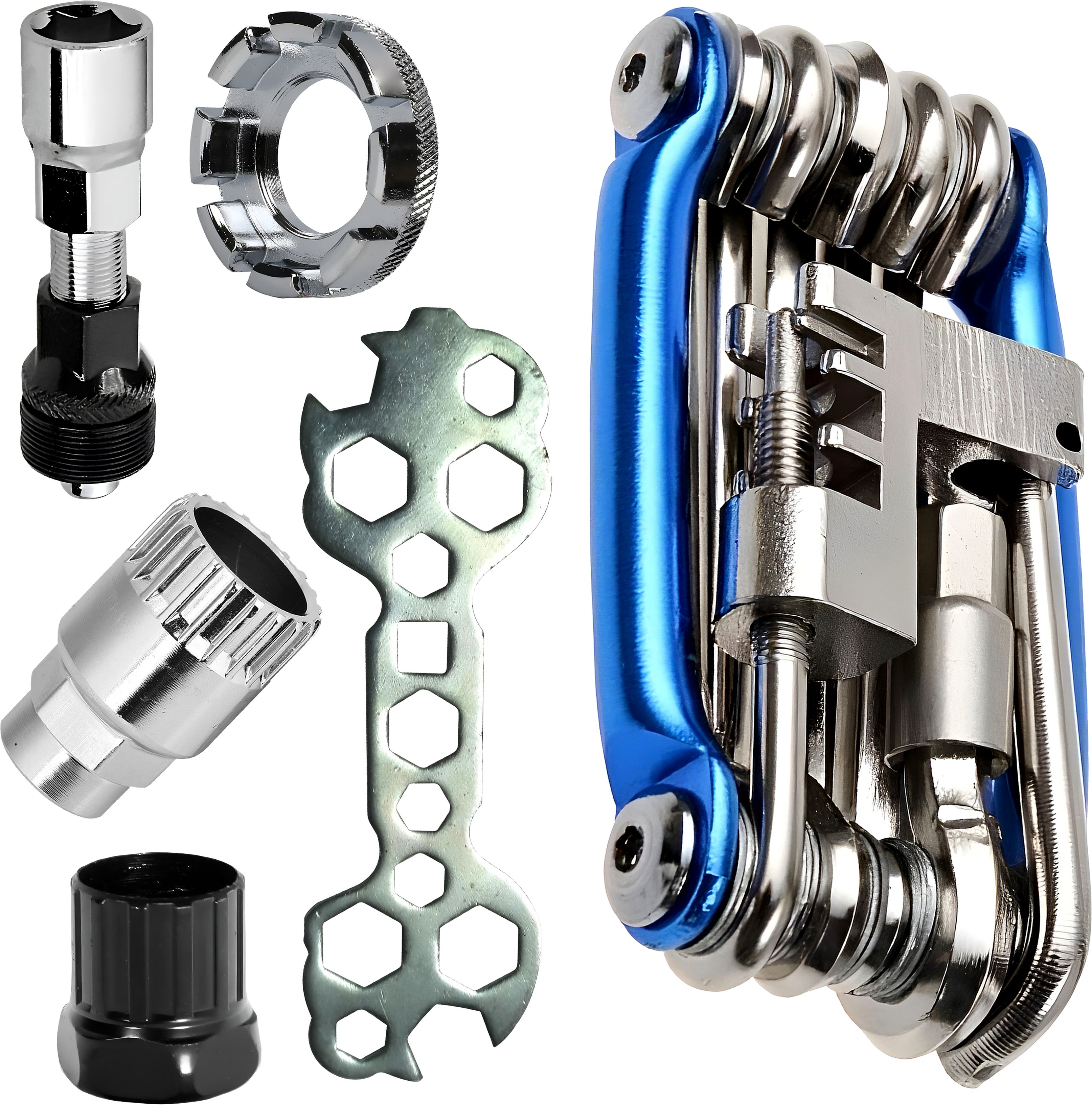Complete Bicycle Repair ToolKit with Carbon Steel 11 In1 Multi Tool, 13 In 1 Hex Cycling Wrench, Freewheel Remover, Bottom Bracket Removal Tool, Crank Puller-image-43